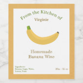 Sticker Étiquette à bouteille de banane rustique (Étiquettes simples)