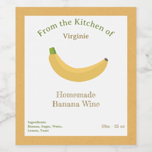 Sticker Étiquette à bouteille de banane rustique (Étiquettes simples)