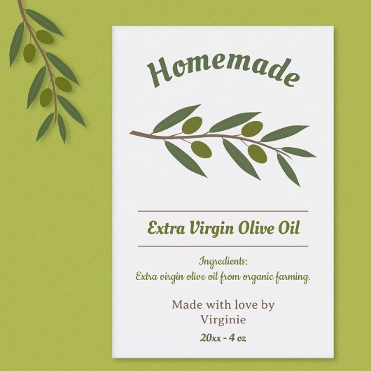 Sticker Étiquette à bouteille d'huile d'olive mais