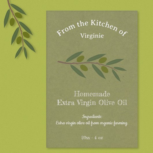 Sticker Étiquette à bouteille d'huile d'olive rust