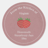 Sticker Étiquette à la confiture de fraises rustiq (Devant)