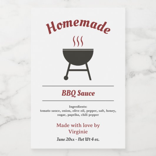 Sticker Étiquette à la sauce barbecue (Étiquettes simples)