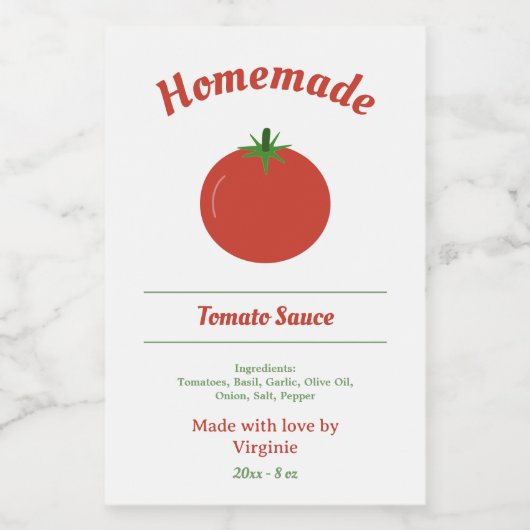 Sticker Étiquette à la sauce tomate (Étiquettes simples)