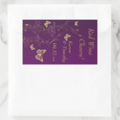 Sticker Étiquette à vin floral à papillon bleu et  (Sac)