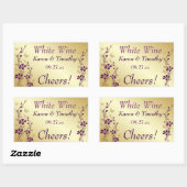 Sticker Étiquette à vin floral à papillon bleu et  (Feuille)