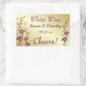 Sticker Étiquette à vin floral à papillon bleu et  (Sac)