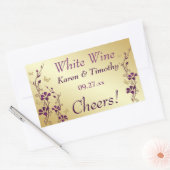 Sticker Étiquette à vin floral à papillon bleu et  (Enveloppe)