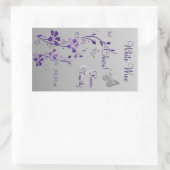 Sticker Étiquette à vin floral à papillon mauve et (Sac)