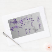 Sticker Étiquette à vin floral à papillon mauve et (Enveloppe)