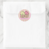Sticker Étiquette Anniversaire Cupcake Stripes (Sac)
