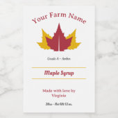 Sticker Étiquette au sirop d'érable (Étiquettes simples)