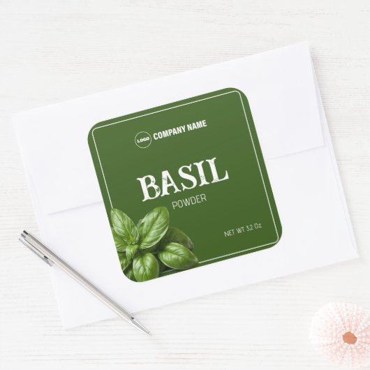Sticker Étiquette Basil Custom Spice (Enveloppe)