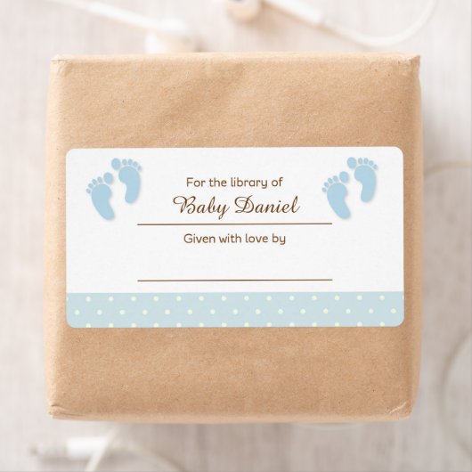Sticker Étiquette Bébé Bleu Pieds (En situation)