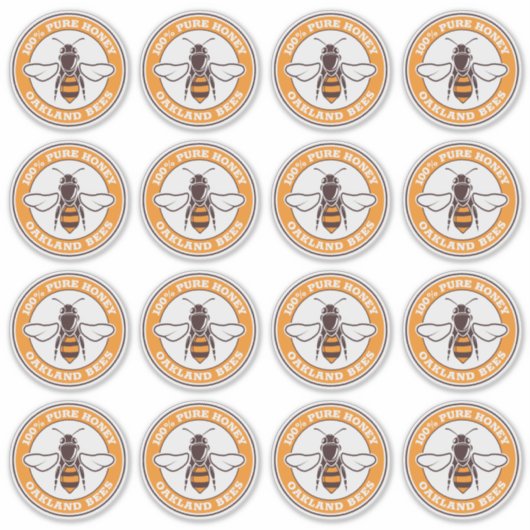 Sticker Étiquette blanc pour le logo d'abeille au  (Devant)