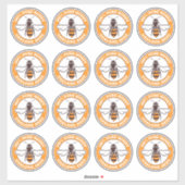 Sticker Étiquette blanc pour le logo d'abeille au  (Feuille)