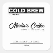Sticker Étiquette bouteille de café Cold Brew (Devant)