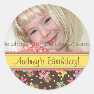 Sticker Étiquette cadeau d'anniversaire de la ceri