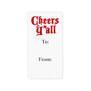 Sticker étiquette cadeau Red Cheers Y'all