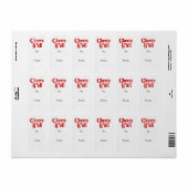 Sticker étiquette cadeau Red Cheers Y'all (Feuille entière)