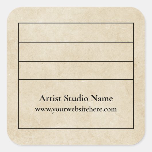 Sticker Étiquette Carré de parchemin de fond d'oeu (Devant)