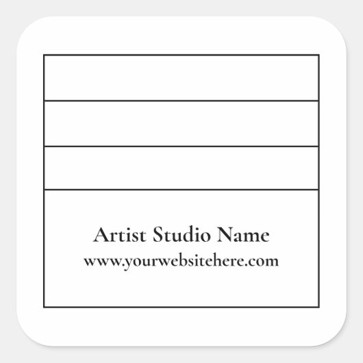 Sticker Étiquette carré du dos de l'oeuvre (Devant)