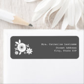 Sticker Étiquette de adresse aux fleurs blanches (En situation)