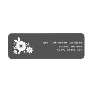 Sticker Étiquette de adresse aux fleurs blanches