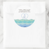 Sticker Étiquette de adresse de la boucle Blue Wav (Sac)