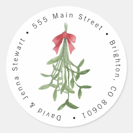 Sticker Étiquette de adresse de Mistletoe (Devant)