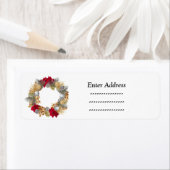 Sticker étiquette de adresse de Noël de couronne (En situation)