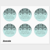 Sticker Étiquette de adresse Elegant Aqua & Black  (Feuille)