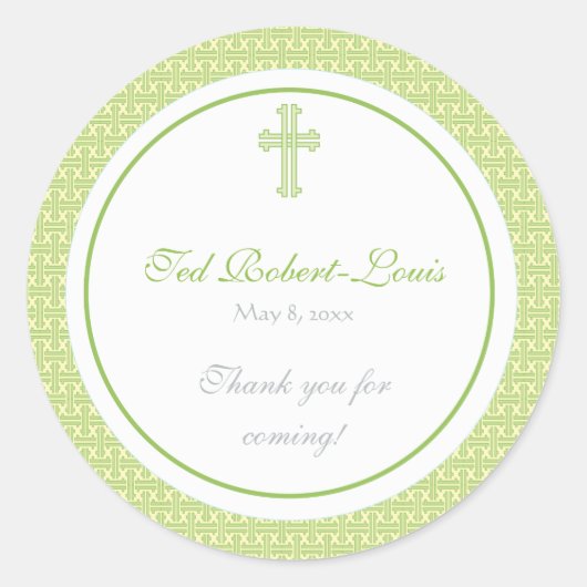 Sticker Étiquette de adresse/Faveur Croix verte (Devant)