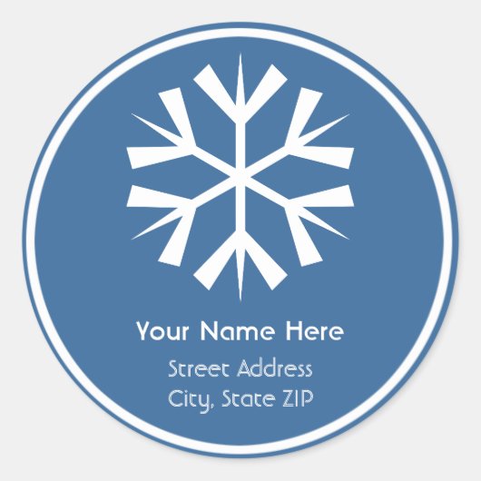 Sticker Étiquette de adresse Fléau de neige bleu e (Devant)