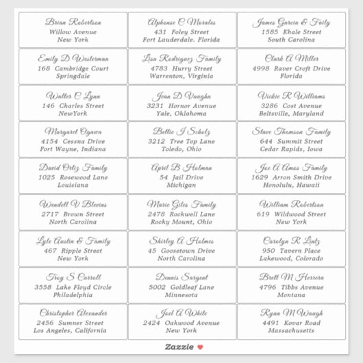 Sticker Étiquette de adresse invité de la fête de  (Feuille)