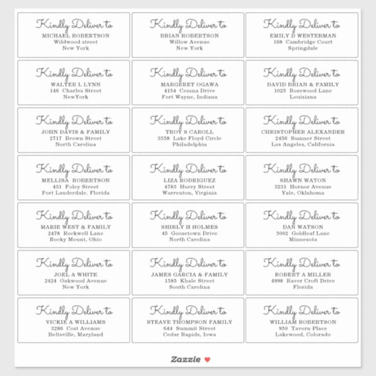Sticker Étiquette de adresse invité de la fête de  (Feuille)