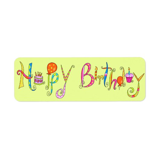 Sticker Étiquette de adresse Lime Green Joyeux (Devant)
