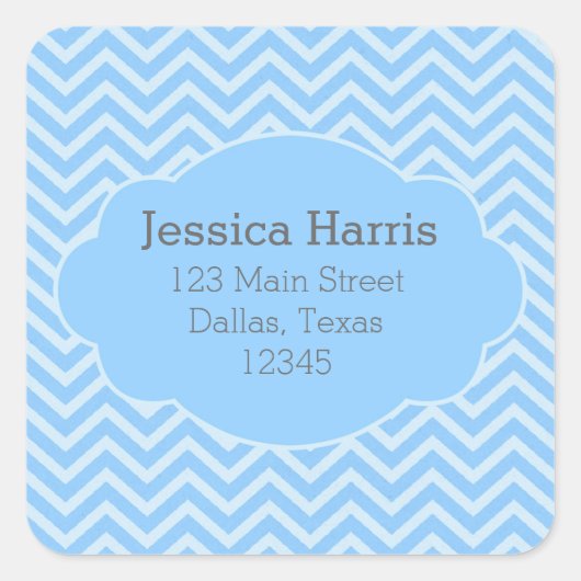 Sticker Étiquette de adresse papier Chevron bleu (Devant)