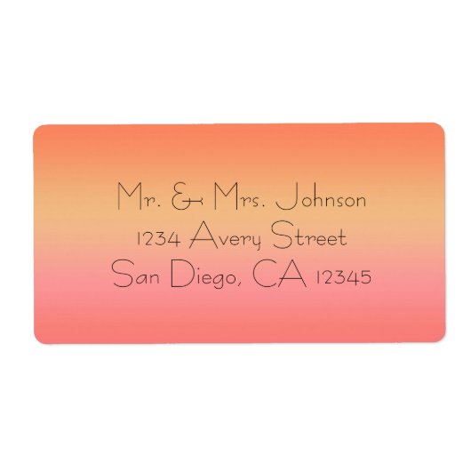 Sticker Étiquette de adresse Tropical Orange Sunse (Devant)