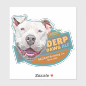 Sticker Étiquette de bière de chien de derp (Feuille)