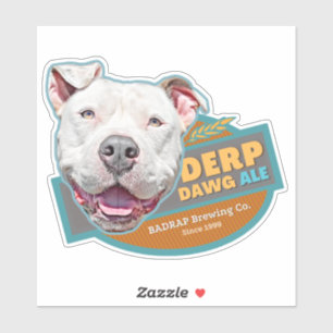 Sticker Étiquette de bière de chien de derp
