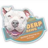 Sticker Étiquette de bière de chien de derp (Devant)
