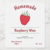 Sticker Étiquette de bouteille de framboise (Étiquettes simples)
