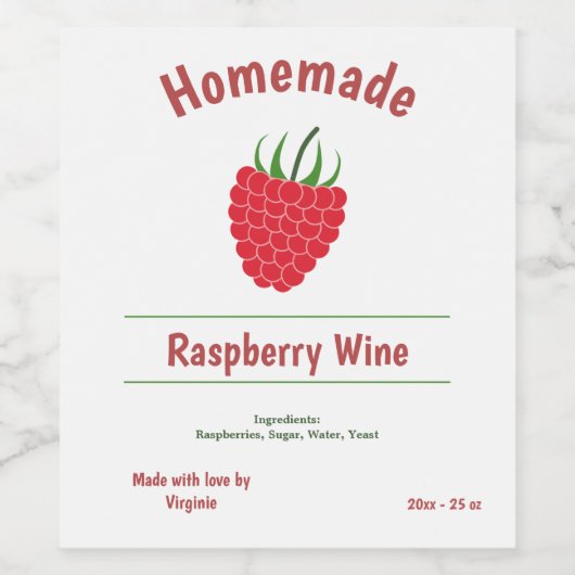 Sticker Étiquette de bouteille de framboise (Étiquettes simples)