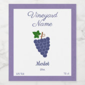 Sticker Étiquette de bouteille de vin rustique ave (Étiquettes simples)