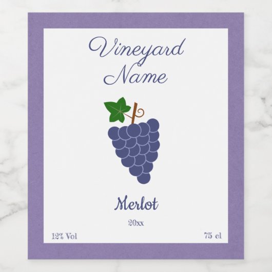 Sticker Étiquette de bouteille de vin rustique ave (Étiquettes simples)