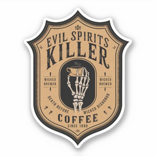Sticker Étiquette de café Evil Spirits Killer (Devant)