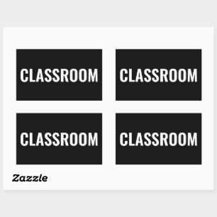 Sticker Étiquette de CLASSROOM en forme rectangula