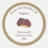 Sticker Étiquette de confiture de châtaignes rusti (Devant)