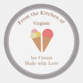 Sticker Étiquette de crème glacée rustique (Devant)