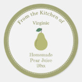 Sticker Étiquette de jus de poires rustique (Devant)
